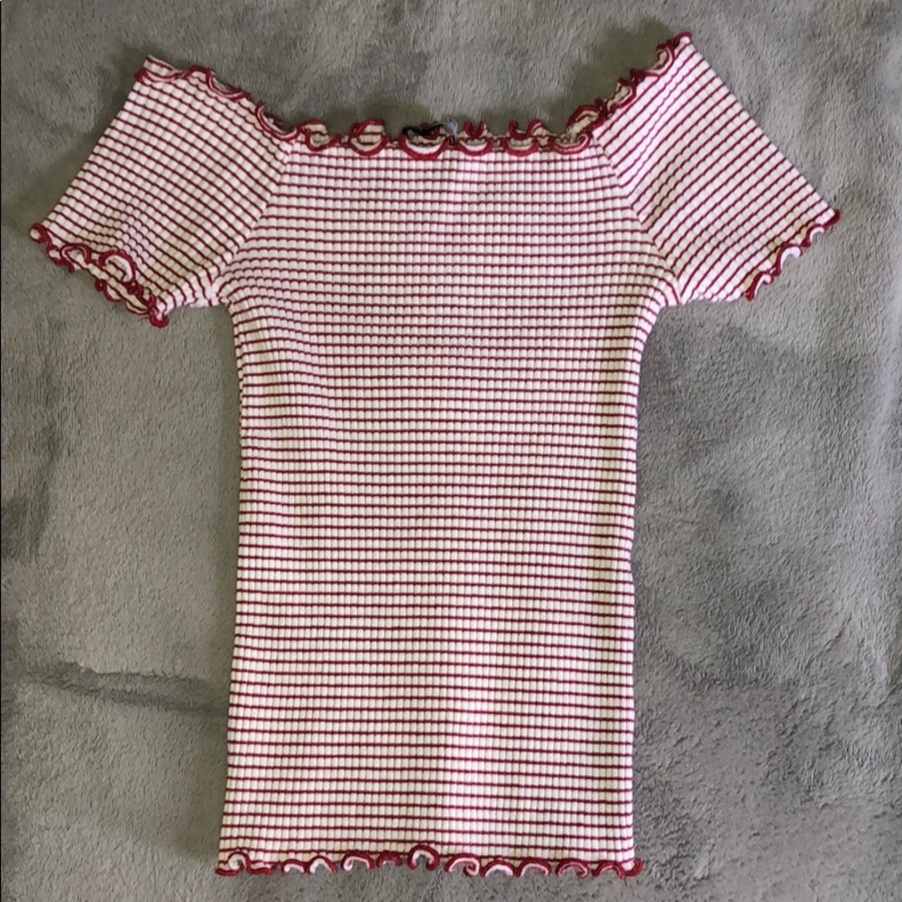 Zara Trafaluc Off the Shoulder Ribbed Top